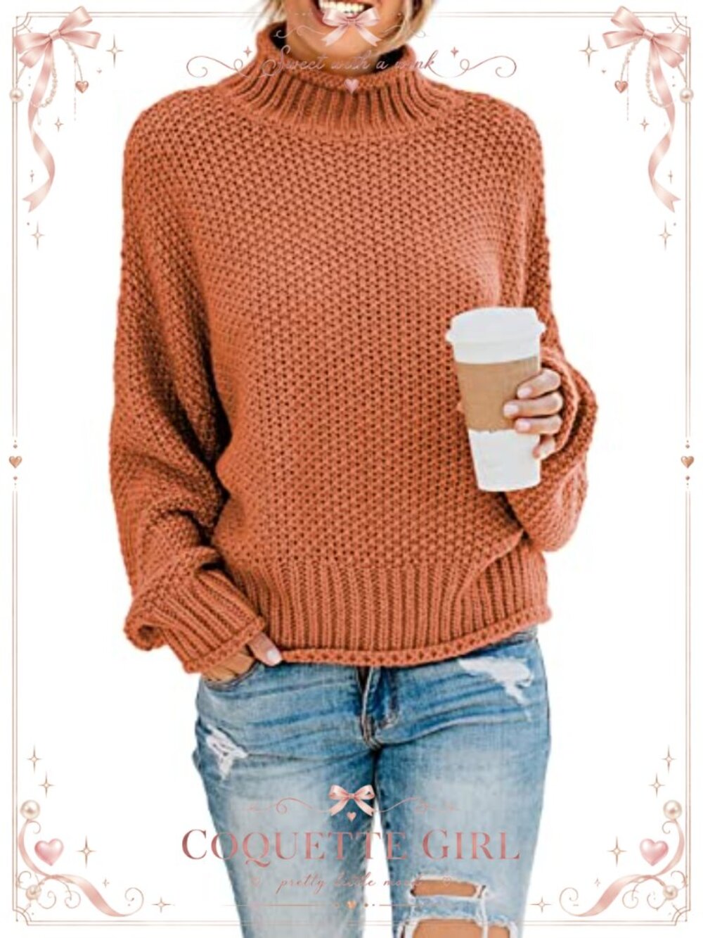 Sweezarmo Womens Turtleneck Oversized Sweater 100% Acrylic